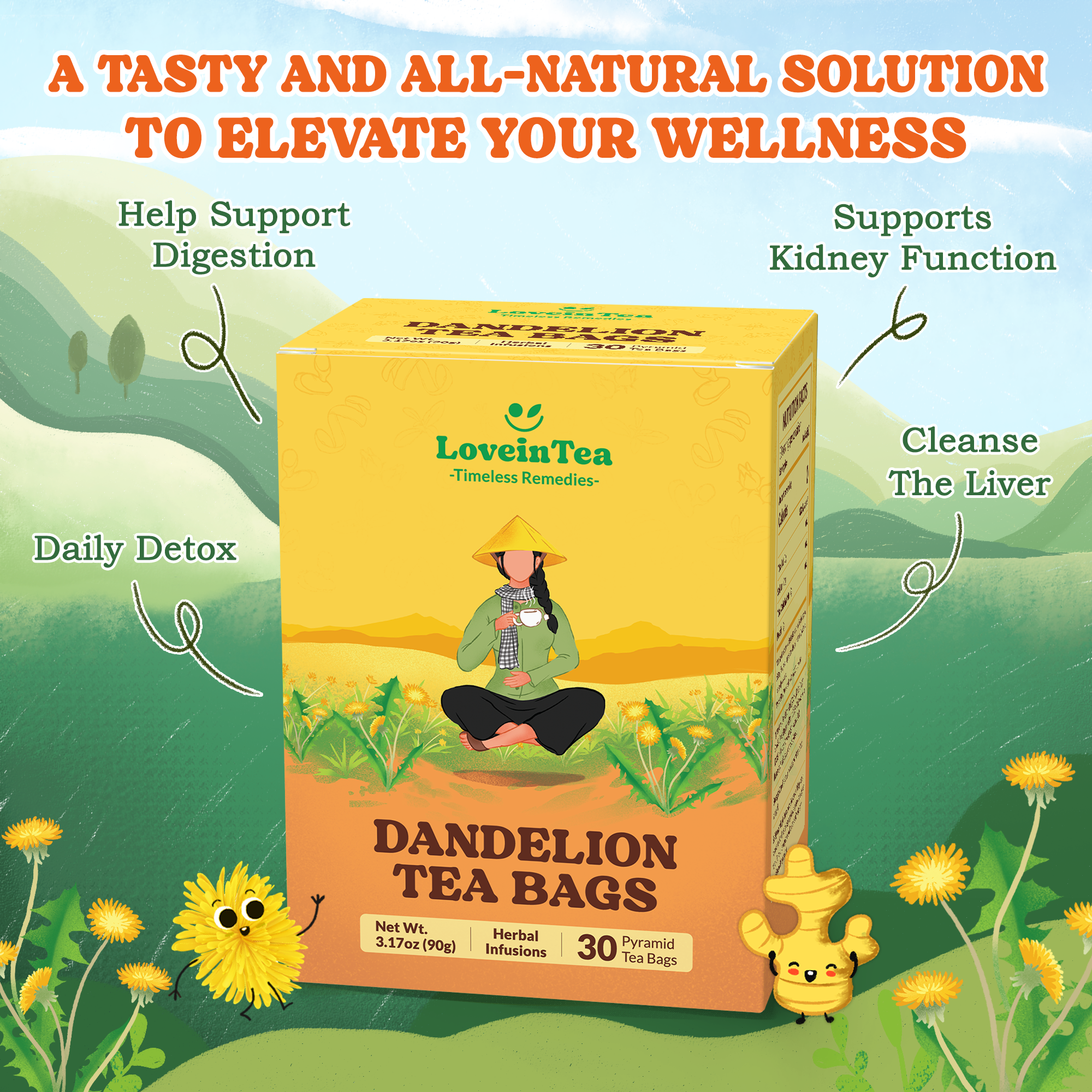 Dandelion Herbal Tea Bags