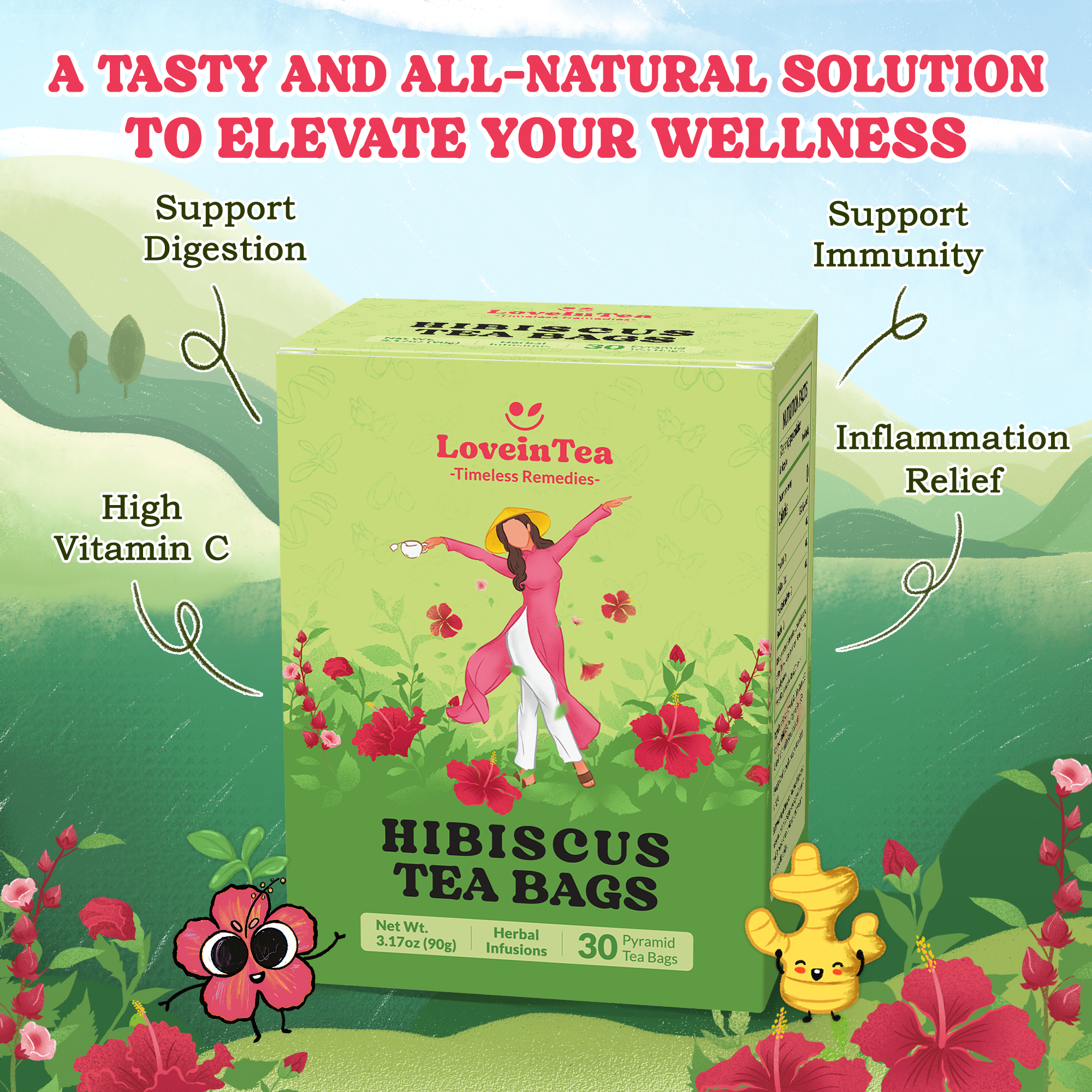 Hibiscus Herbal Tea Bags