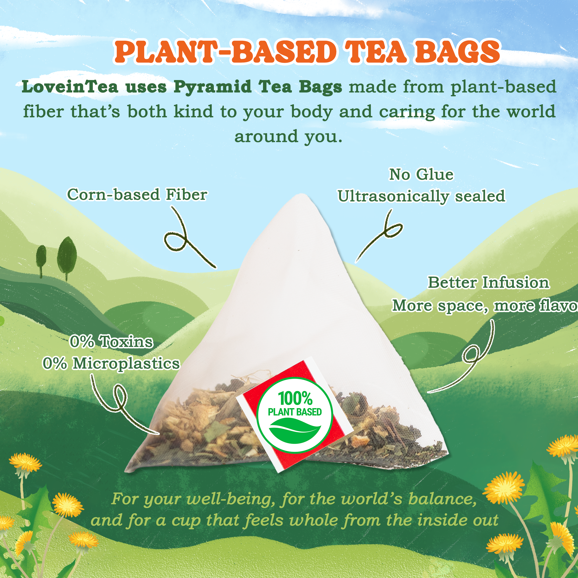 Dandelion Herbal Tea Bags