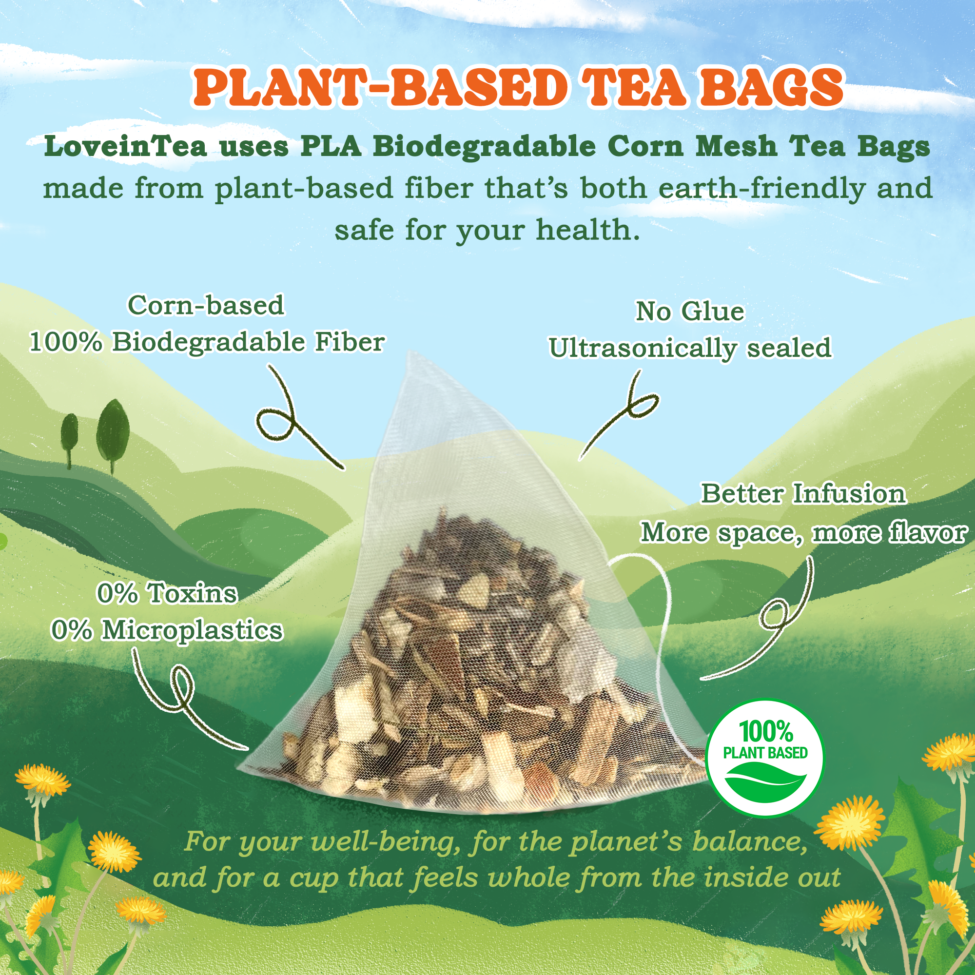 Dandelion Herbal Tea Bags