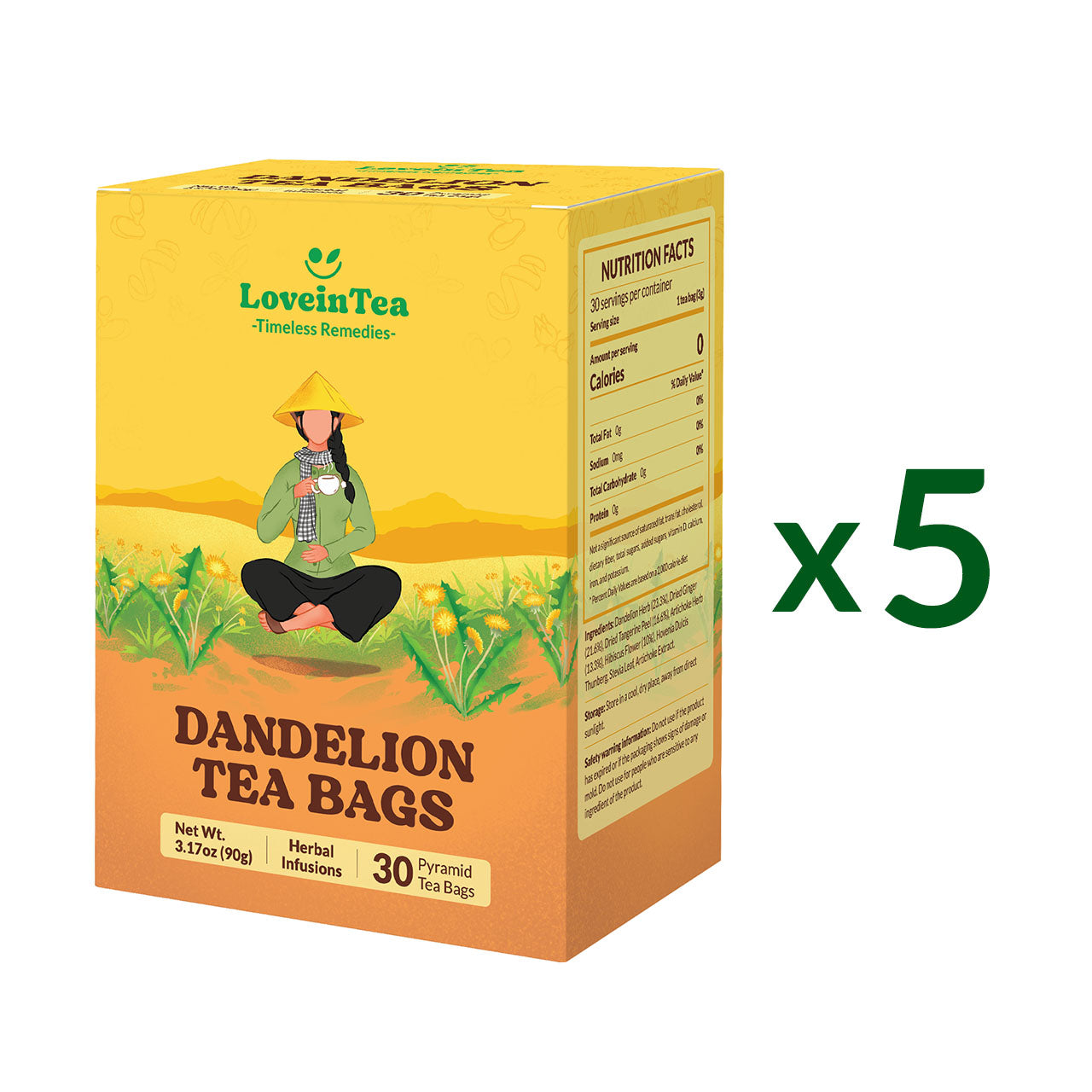 Dandelion Herbal Tea Bags