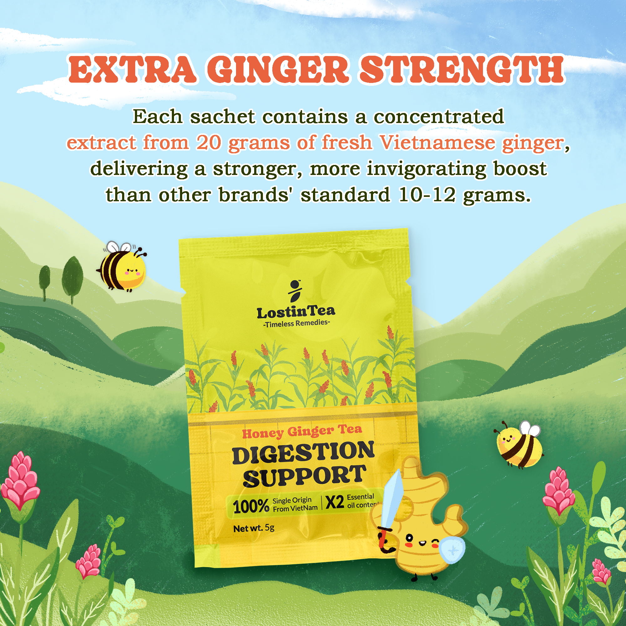 Instant Honey Ginger Tea