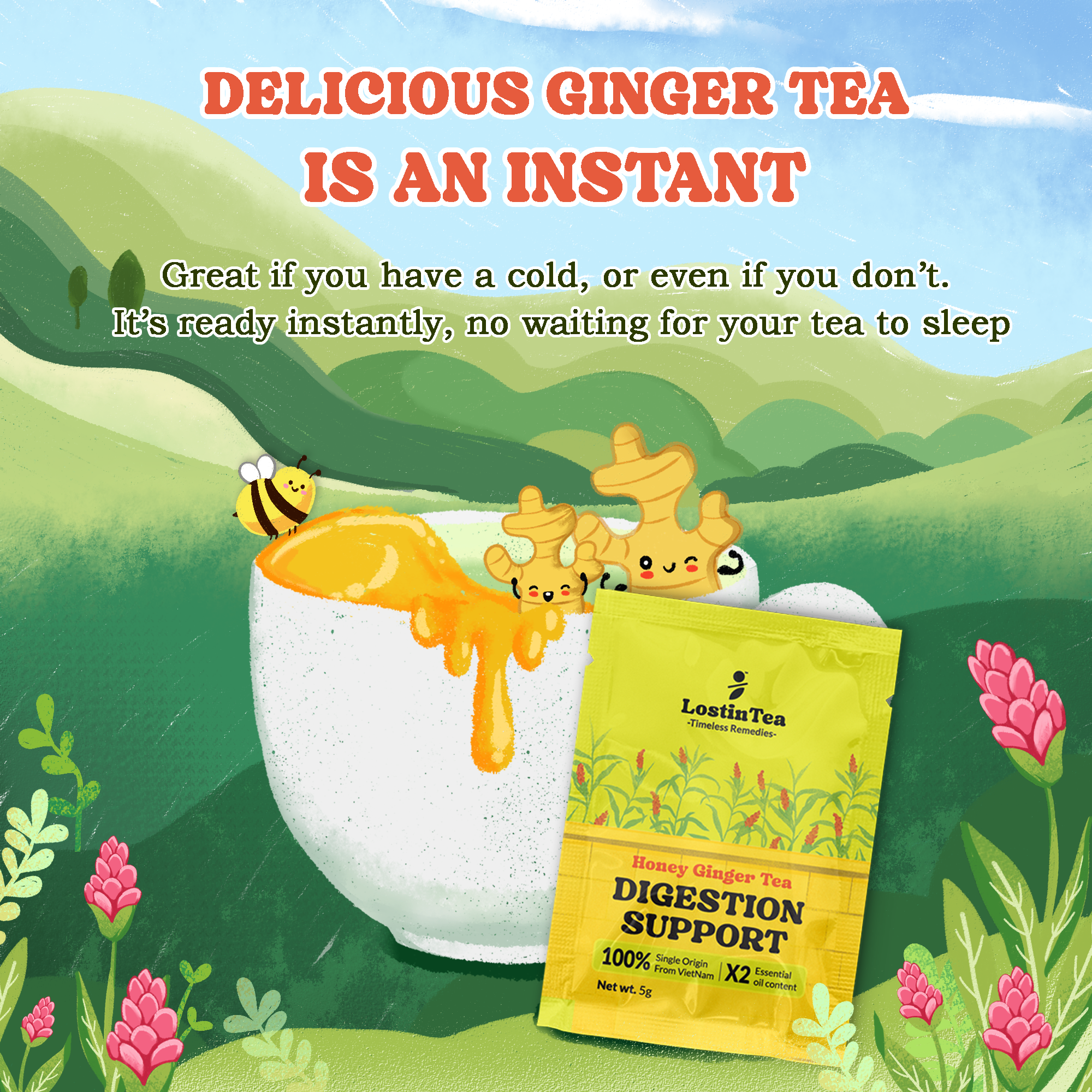 Instant Honey Ginger Tea