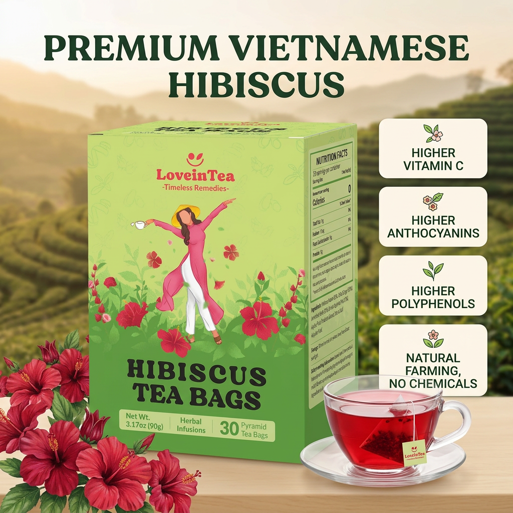 Premium Vietnamese hibiscus — higher vitamin C, anthocyanins, polyphenols