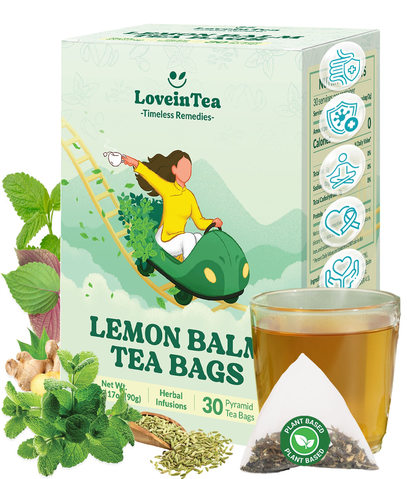 Lemon Balm Herbal Tea Bags