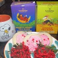 A night-time tea and dessert spread