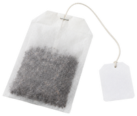 A standard tea bag