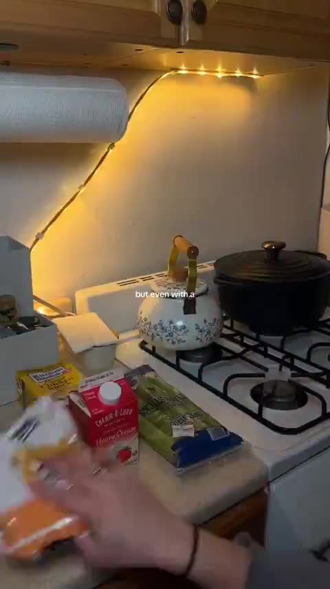 Cooking dinner, then a candle-lit cup of Cozy Moon